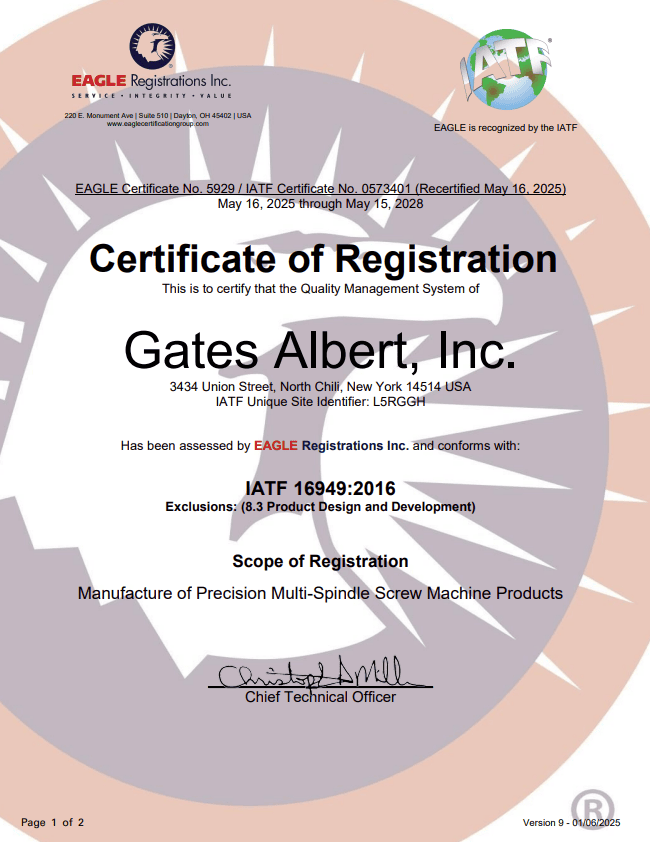 IATF 16949-2016 Certificate